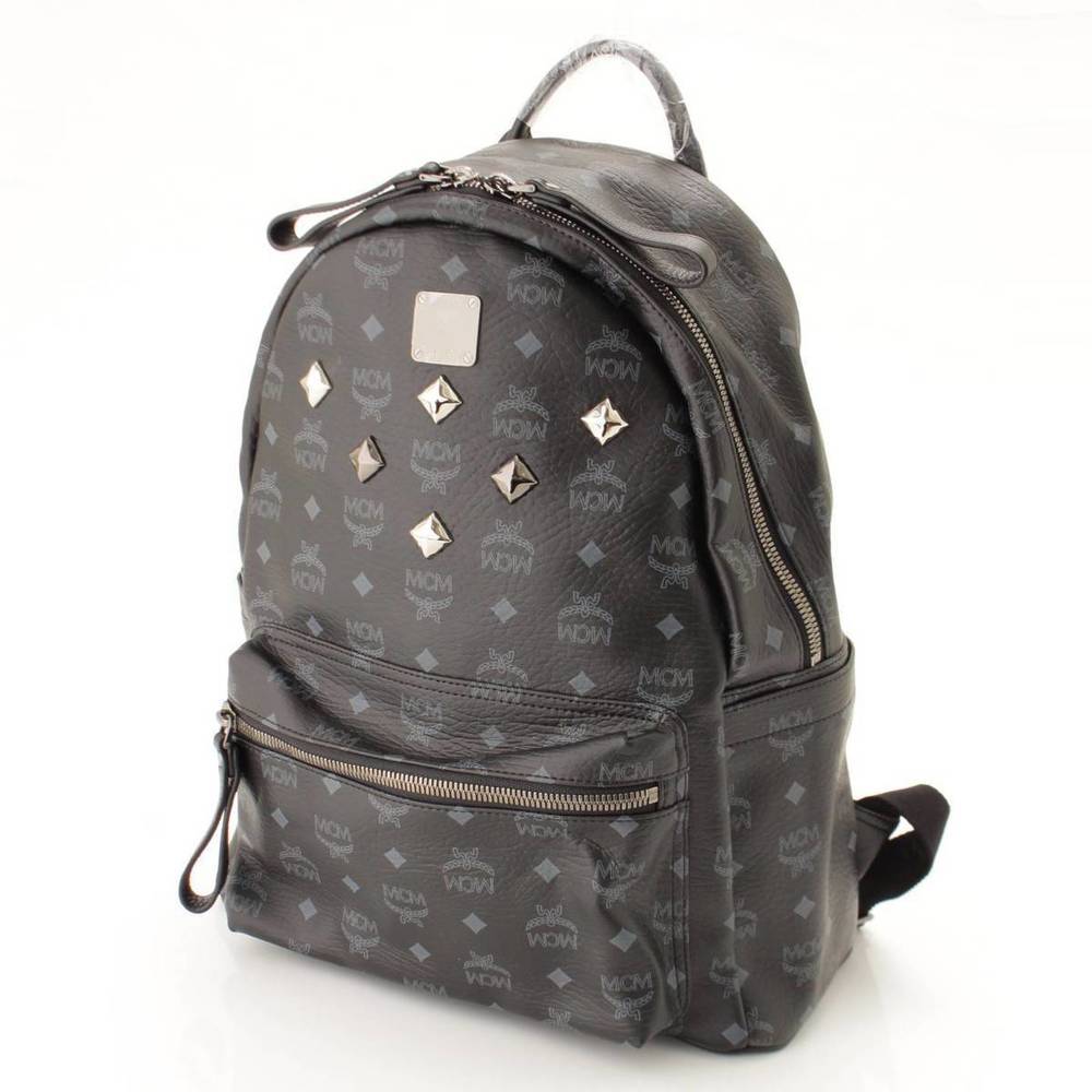 Mcm Backpack Rucksack Logogram Studded Black - image 2